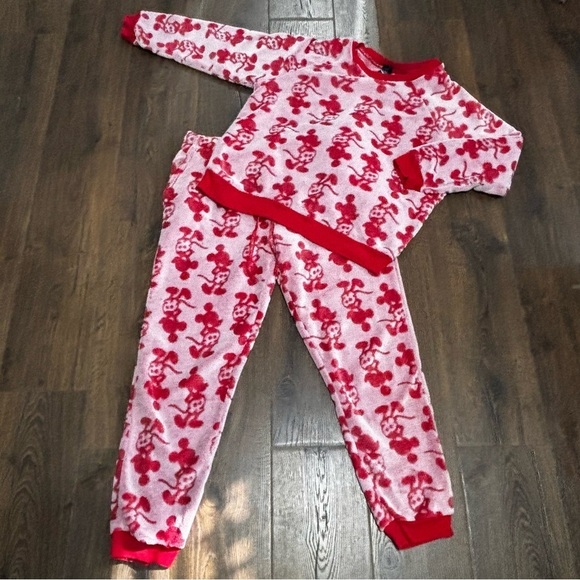 Disney Womens 2-Piece Fleece Jogger Lounge Set red Large - Picture 3 of 8